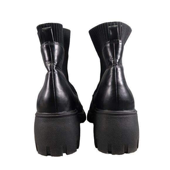 Steve Madden Shoe Women 11 Boots Fashion Platform Block Heel Hutch Pull On Black - Picture 6 of 16